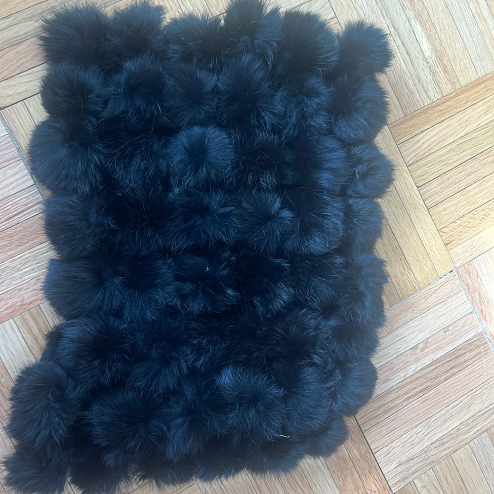 Adrienne Landau Rabbit Fur Pom Pom Infinity Scarf